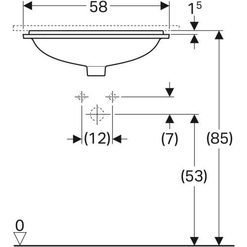 VARİFORM TEZGAHALTI LAVABO DİKDÖRTGEN 35-50 CM