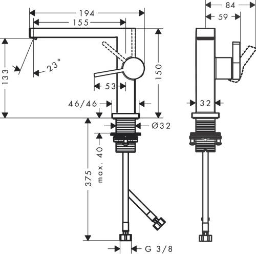 TECTURİS E LAVABO BATARYASI 110 KROM