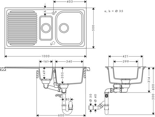 S52 S520-F525 ANKASTRE EVİYE OTOMATK GİDER SET İLE