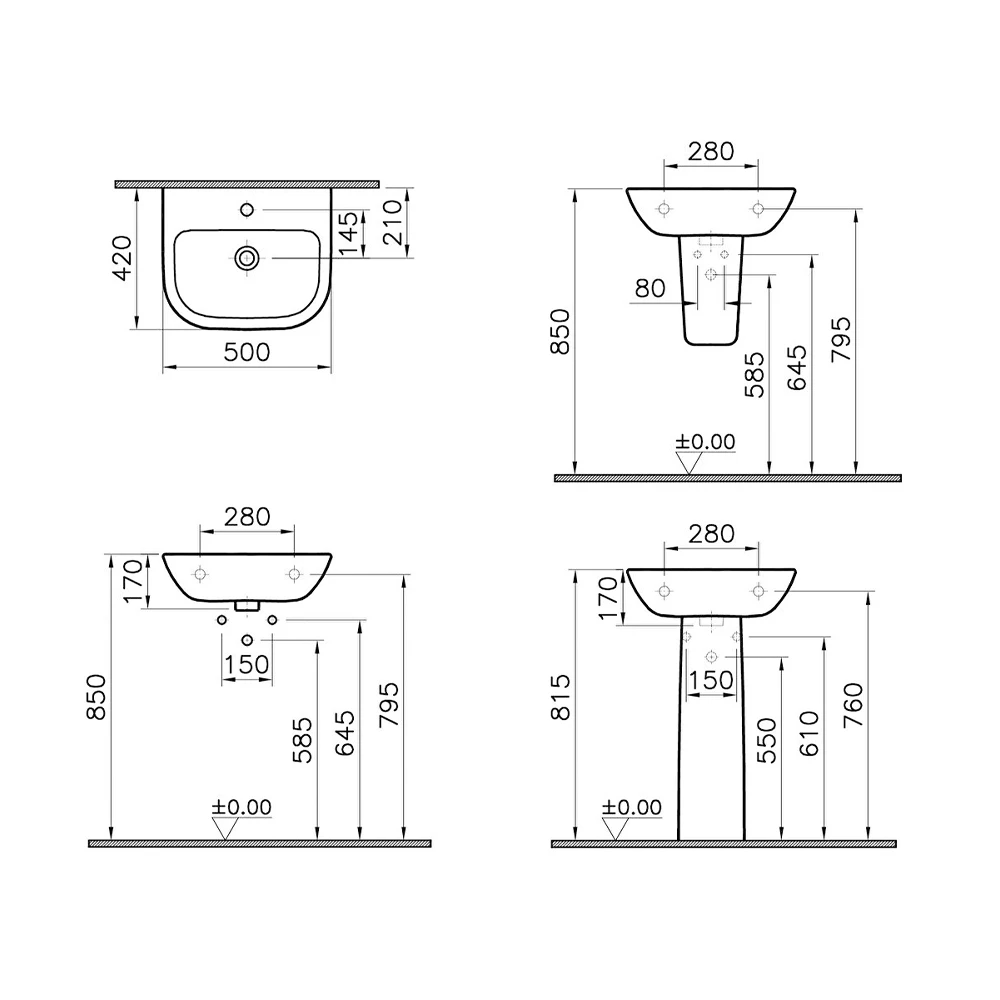 S20 LAVABO, 50CM