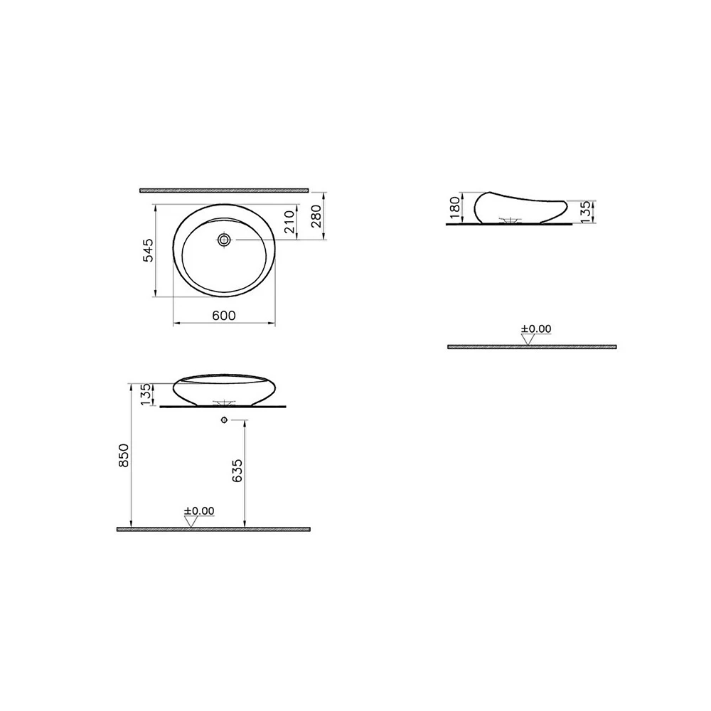 İSTANBUL ÇANAK LAVABO 60CM BEYAZ ARM.DSİZ TŞM.DSİZ