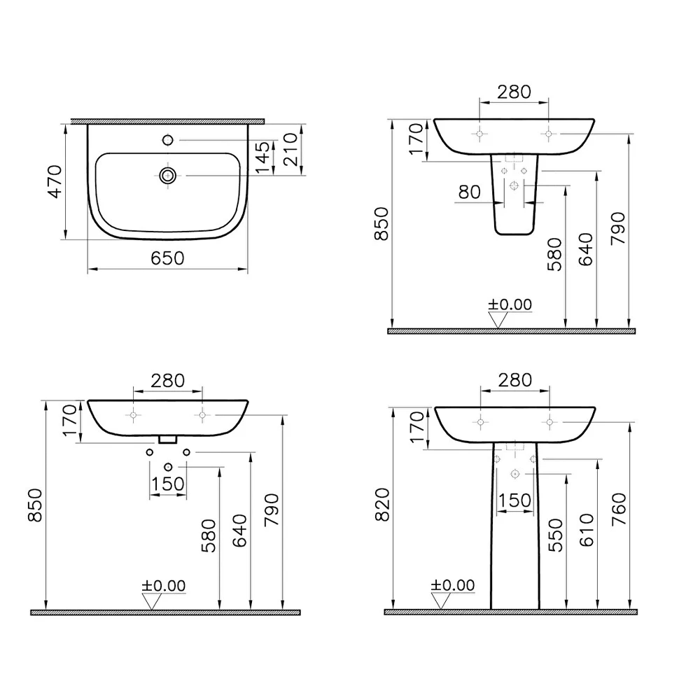 S20 LAVABO, 65 CM