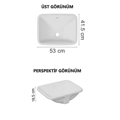 S20 TEZGAH ALTI LAVABO 48 CM