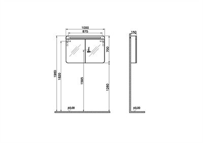 SENTO DOLAPLI AYNA, 100 CM, MAT FİYORD YEŞİLİ
