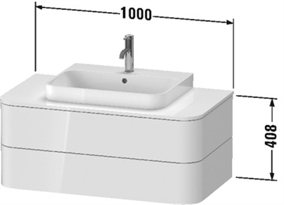 HAPPY D.2 PLUS 100 CM LAVABO DOLABI ÇİFT ÇEKMECELİ