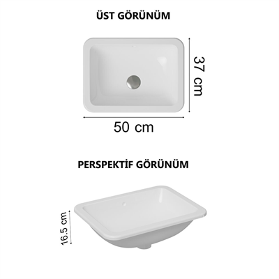 S20 TEZGAH ALTI LAVABO, 43 CM