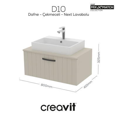 D10 LAVABO DOLABI 80cm KAPAKLI LAKE