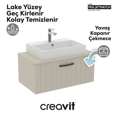 D10 LAVABO DOLABI 80cm KAPAKLI LAKE