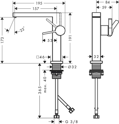 TECTURİS E LAVABO BATARYASI 150 KROM