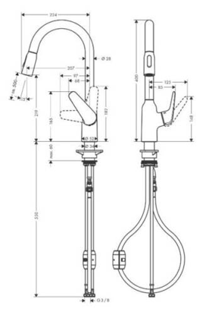 M429-H220 TEK KOLLU EB ÇEK. EL DUŞU PİRİNÇ