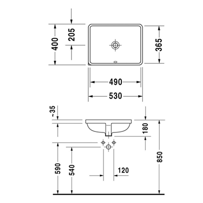 STARCK 3 TEZGAH ALTI LAVABO 49cm