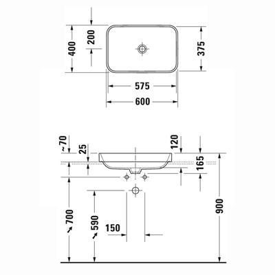 HAPPY D.2 PLUS ÇANAK LAVABO 60cm M.ANTRASİT