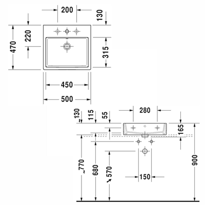 VERO AİR LAVABO 50 cm BEYAZ