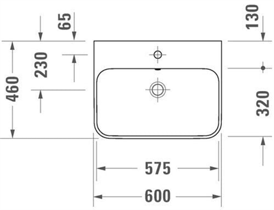 HAPPY D.2 PLUS ÇANAK LAVABO 60cm BEYAZ DIŞ ANTRASİ