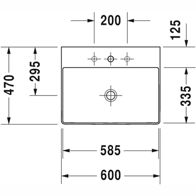 DURASQUARE 60 CM LAVABO BEYAZ