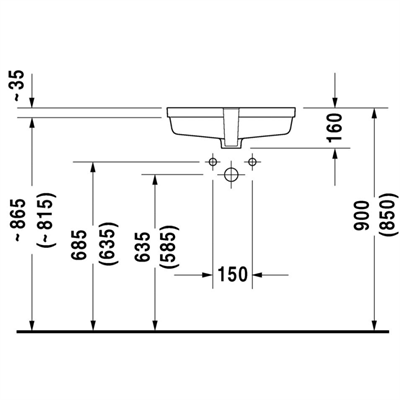 VERO TEZGAH ALTI LAVABO - BEYAZ 48mm