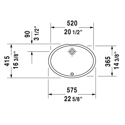 DUNE 52cm TEZGAH ALTI LAVABO - BEYAZ