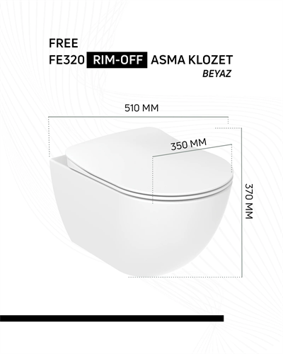 FREE RİM-OFF ASMA KLOZET BEYAZ
