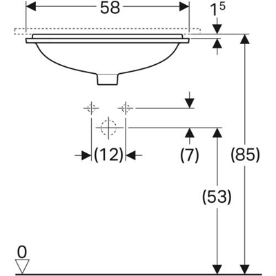 VARİFORM TEZGAHALTI LAVABO DİKDÖRTGEN 35-50 CM