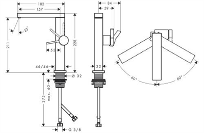 TECTURİS E LAVABO BATARYASI 210 KROM