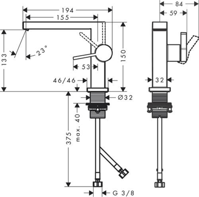 TECTURİS E LAVABO BATARYASI 110 KROM