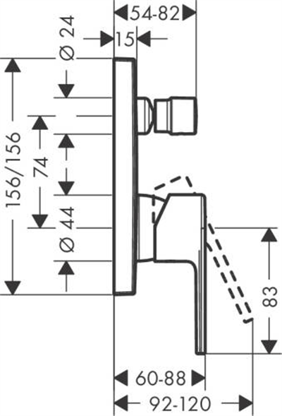 SİNGLE LEVER BANYO BATARYASI FOR CONCEALED İNSTAL.