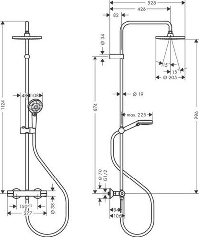 DUŞ KOLONU 200 1JET WİTH THERMOSTAT