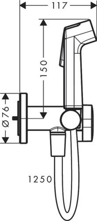 TAHARET DUŞU SICAK-SOĞUK MİX 125CM HORTUM İLE KROM