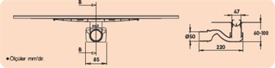 RİVER DUŞ KANALI 60CM MAT YANDAN Ç. TITANIUM SİYAH