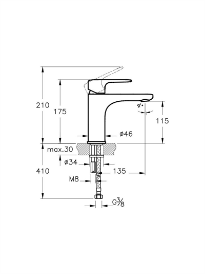 ROOT ROUND LAVABO BATARYASI ALTIN (YÜKSEK)