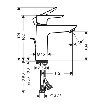 TALİS E TEK KOLLU LAVABO BATAR. 110 K.DALI BBR