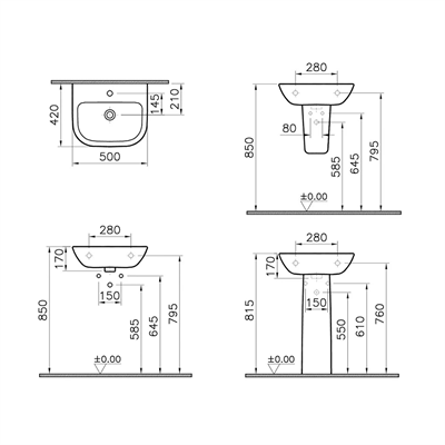 S20 LAVABO, 50CM