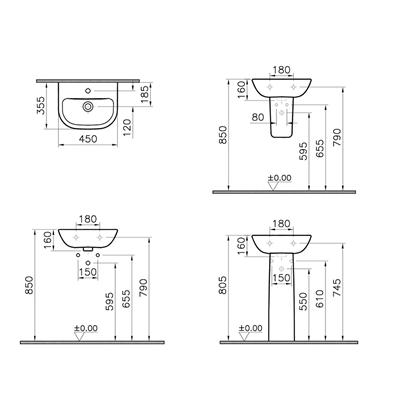 S20 LAVABO, 45CM
