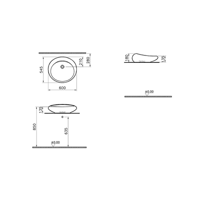 İSTANBUL ÇANAK LAVABO 60CM BEYAZ ARM.DSİZ TŞM.DSİZ