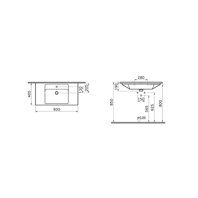 SHİFT YARIM TEZGAH LAVABO, 55CM