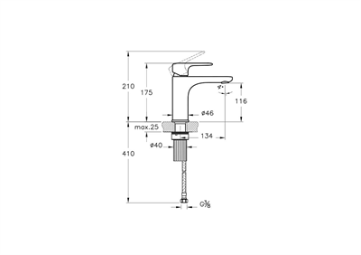 ROOT ROUND LAVABO BATARYASI M.SİYAH (YÜKSEK)