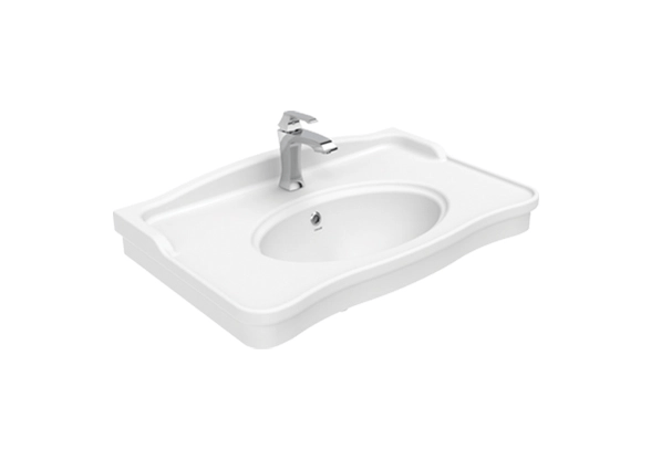 ANTİK ETAJERLİ LAVABO 80 CM - BEYAZ