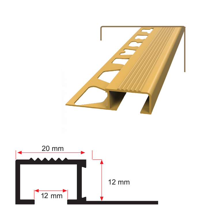 ALM LUX MERDİVEN BASAMAK PROFİLİ 2,50m 12mm MAT