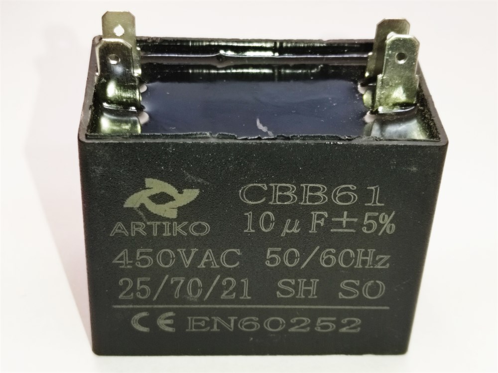 10 µF 450V AC Square Capacitor for Fan and Air Conditioner | HVAC Motor Start Capacitor