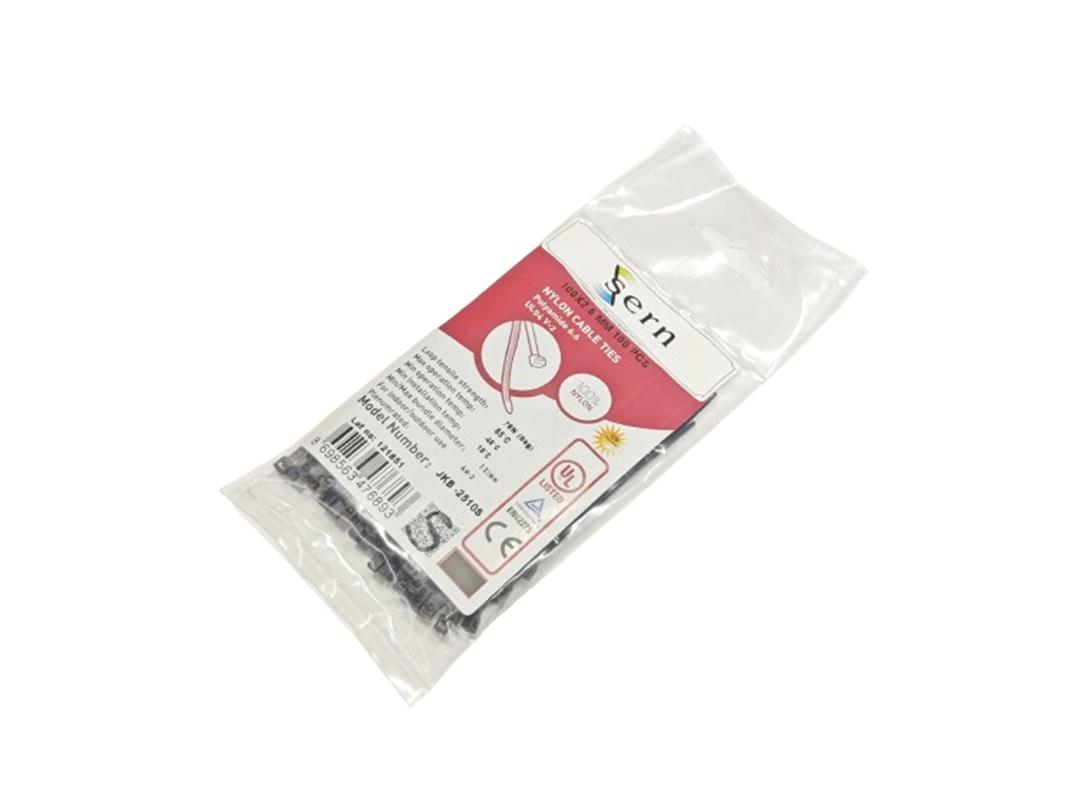 06. Cable Ties and Accessories10cm Standard Black Cable Ties – 2.5mm Width Plastic Zip Ties – Pack of 10010cm Standard Black Cable Ties – 2.5mm Width Plastic Zip Ties – Pack of 100