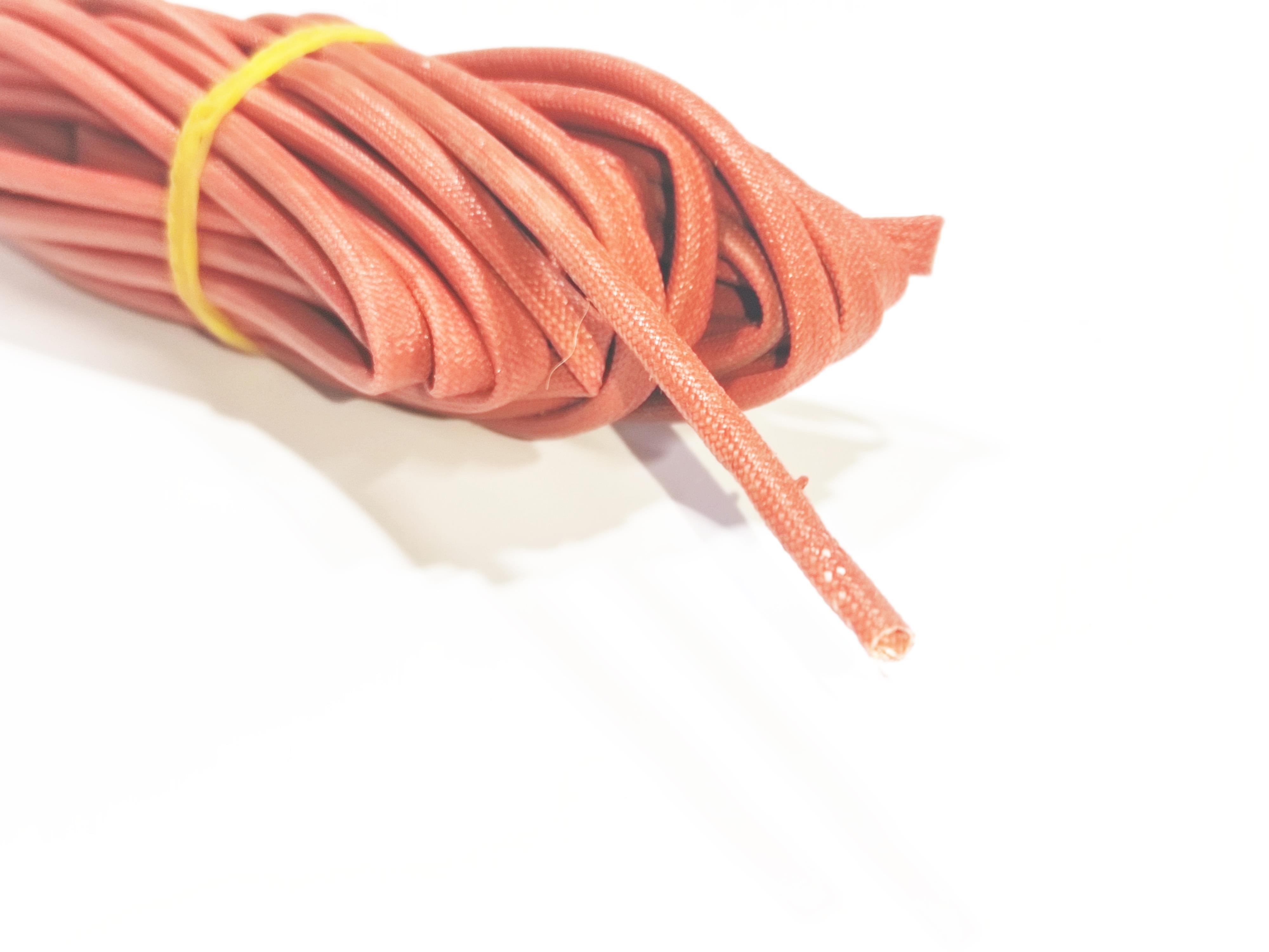 3mm H-Class Cam Elyaf Silikon İzoleli  Makaron - 3mm H-Class Silicone Coated Fiberglass Sleeve 