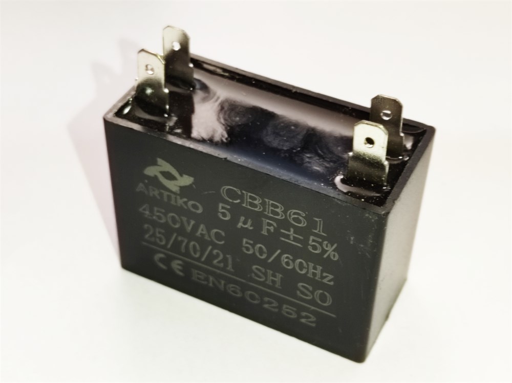 5 µF 450V AC Square Capacitor for Fan and Air Conditioner | HVAC Motor Start Capacitor