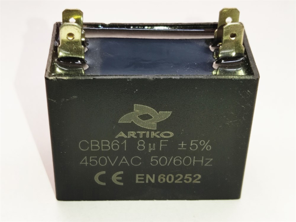 8 µF 450V AC Square Capacitor for Fan and Air Conditioner | HVAC Motor Start Capacitor