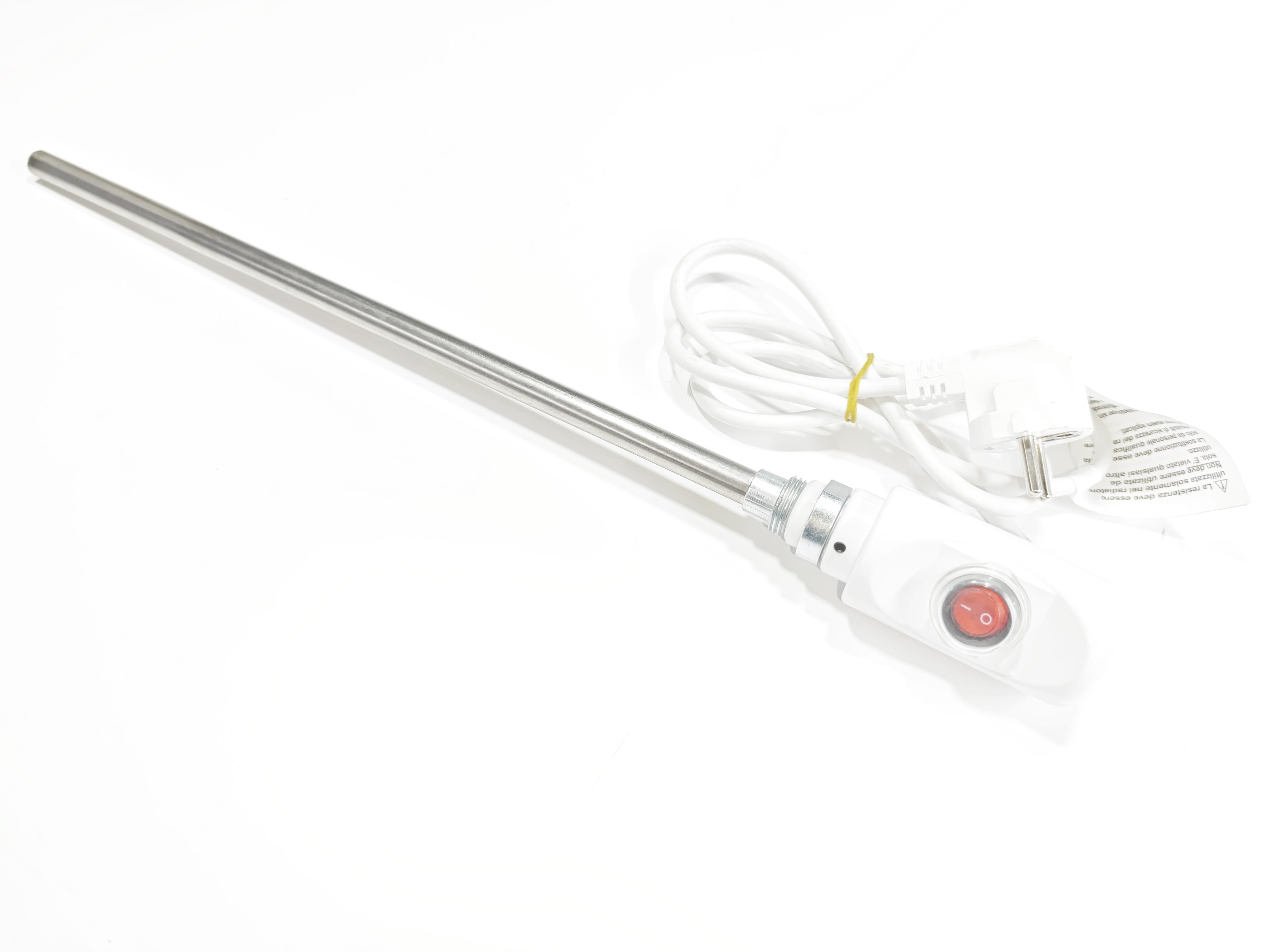 Havlupan Isıtıcı Rezistans 500W / 230V / L:450MM, Beyaz, On/Off Anahtar, HP03 Model - Towel Radiator Heater Resistors 500W / 230V / L:450MM, White, On/Off Switch, HP03