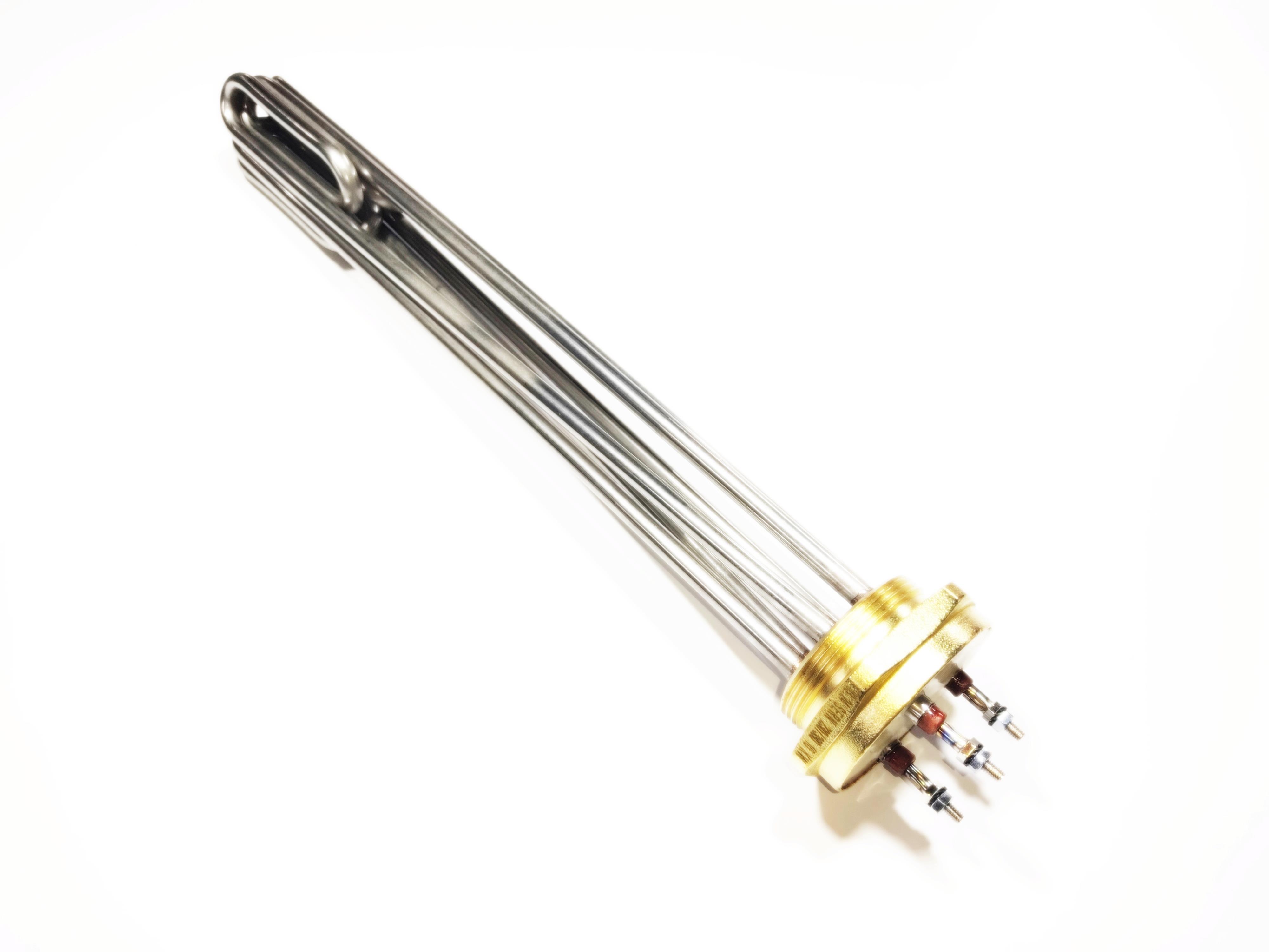 3 Phase Autoclave Heater Element 10kW 2 Inch 304 Stainless Steel 400mm Twisted Immersion Heater