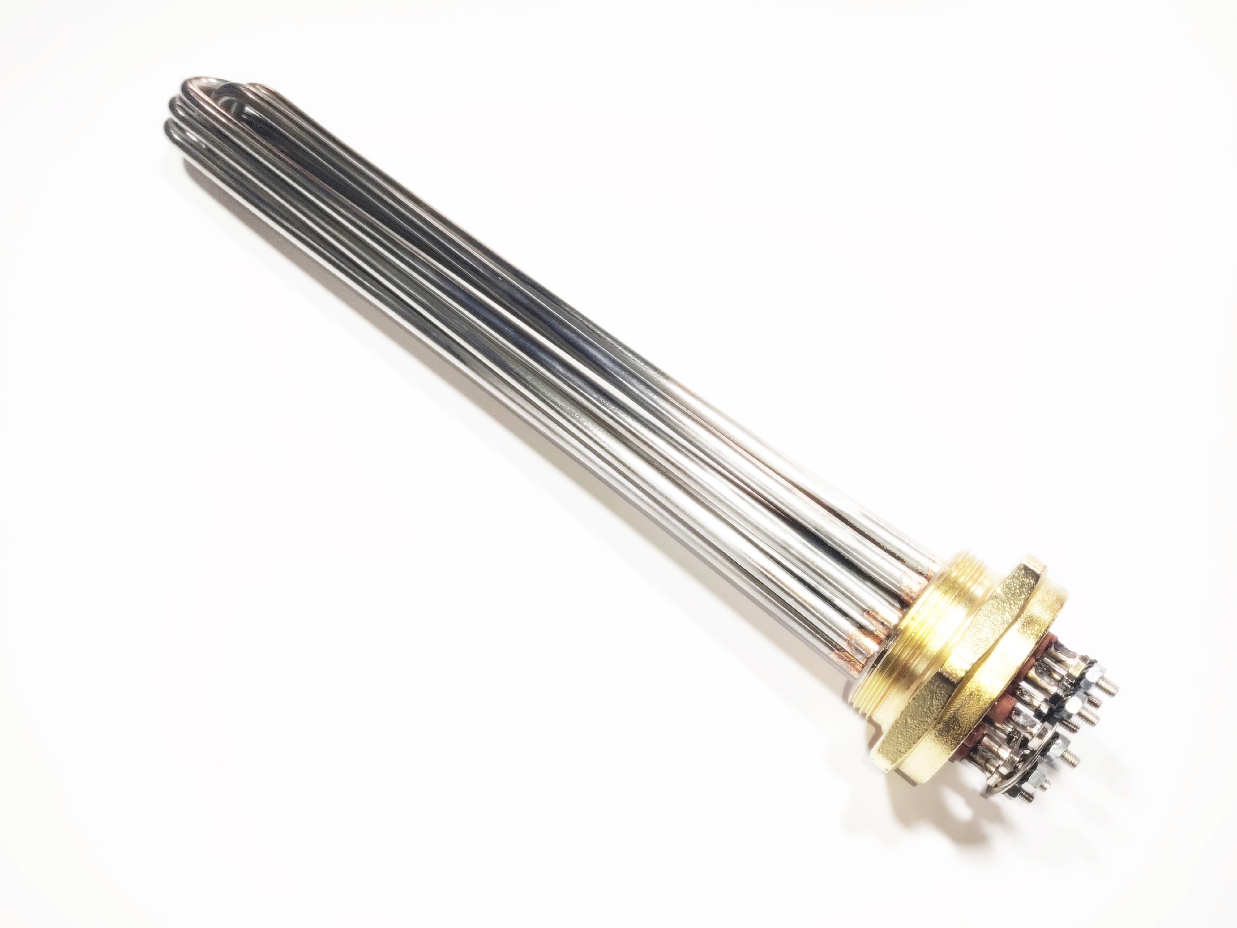 12.5KW 2 Inch Three-Phase 380V Autoclave Heating Element with 5-Pin Screw Connector – 40cm CR304 Stainless Steel Heater