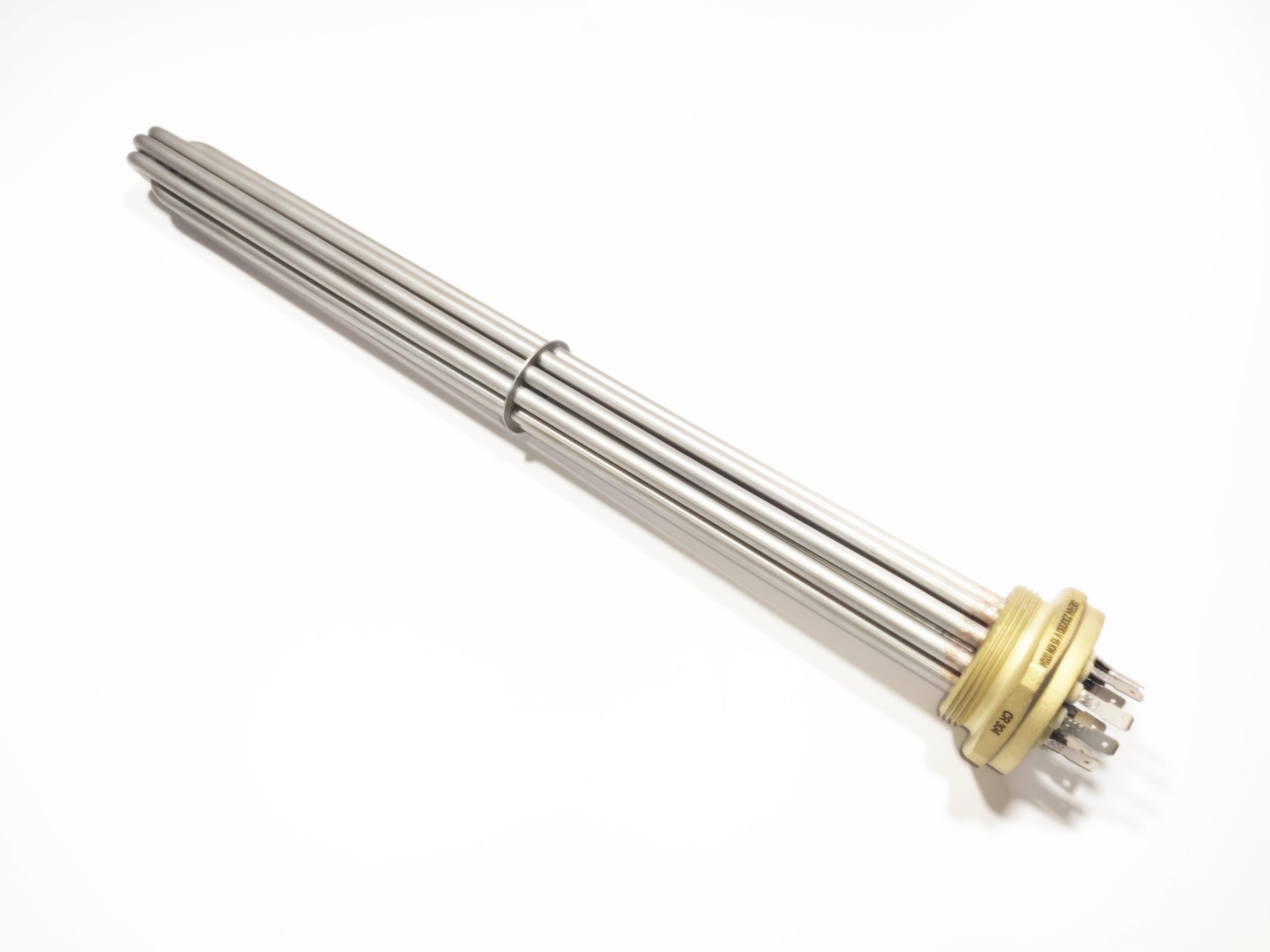 15KW 2 Inch Three-Phase 380V Autoclave Heating Element with 5-Pin Socket – 50cm Industrial Stainless Steel Heater