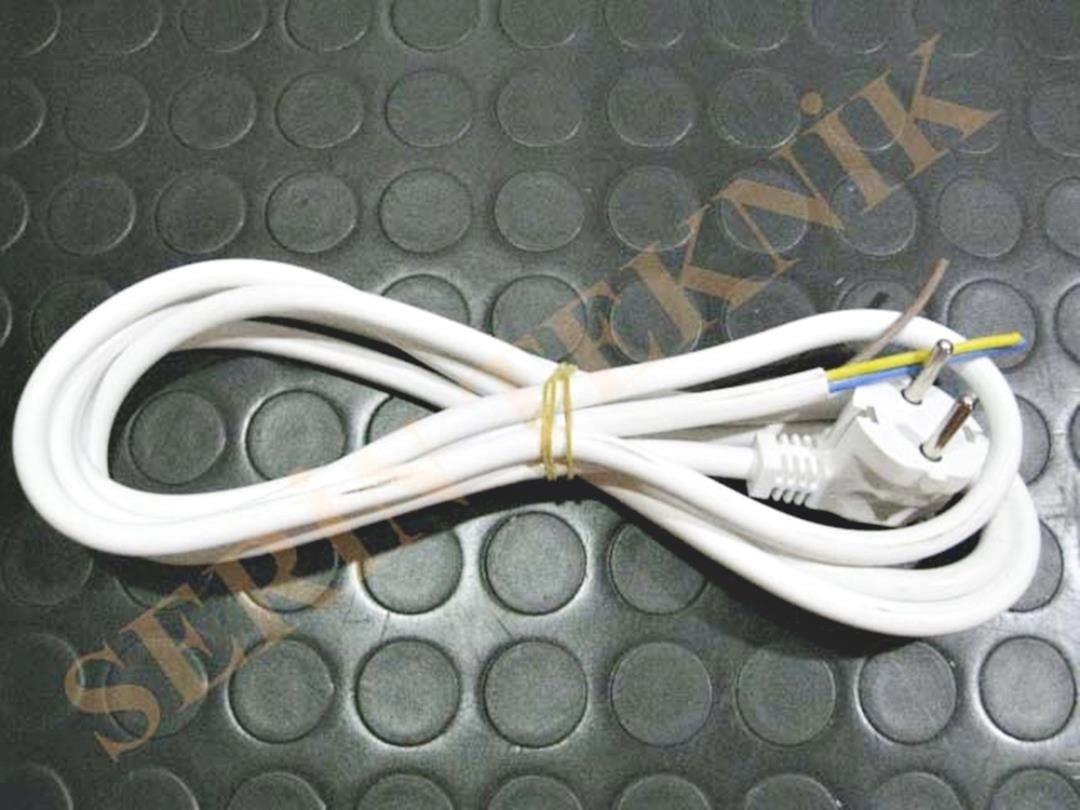 Semaver, Tost Makinesi,Fritöz ve Fırın Enerji Kablosu 2mt 3x1,5mm Beyaz