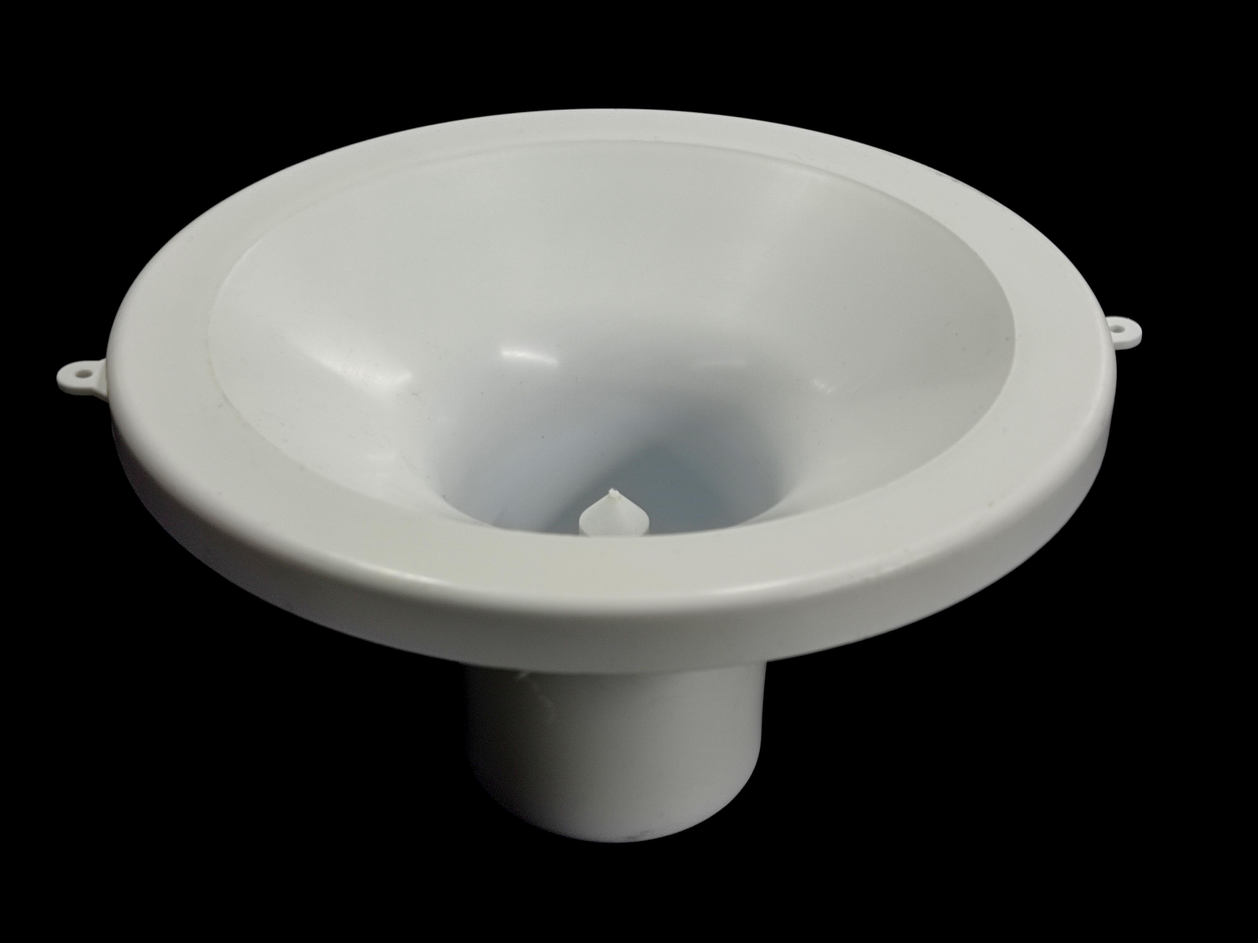 Water dispenser universal bottle holder punch, white color.