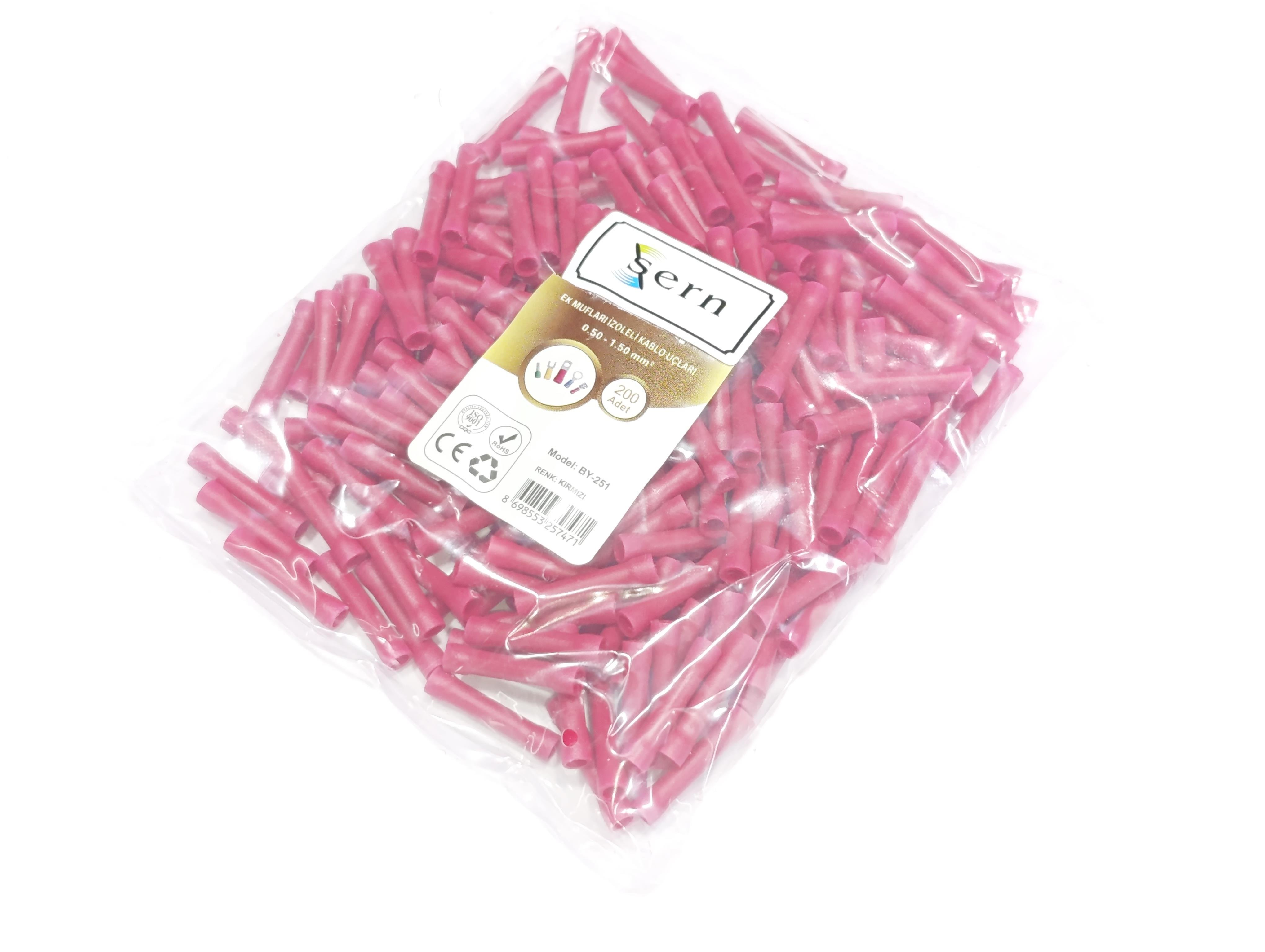  08.Insulated Cable Ends0.50 x 1.50 mm² Butt Connector Insulated Cable End Terminals Red Colour – 1 Pack – 200 Pieces0.50 x 1.50 mm² Butt Connector Insulated Cable End Terminals Red Colour – 1 Pack – 200 Pieces